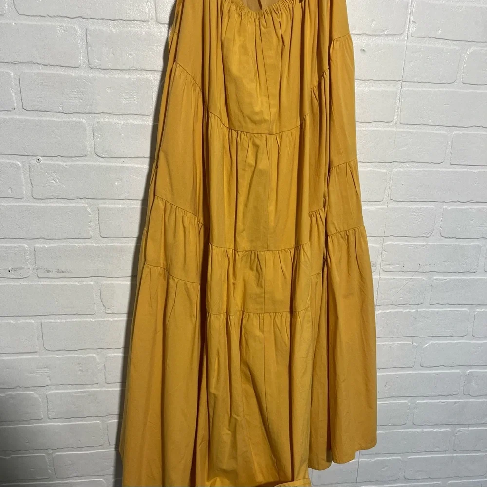 Moon River Dress Tie Open Back Tiered Midi Dress Long and Flowy Size Small - Picture 9 of 11